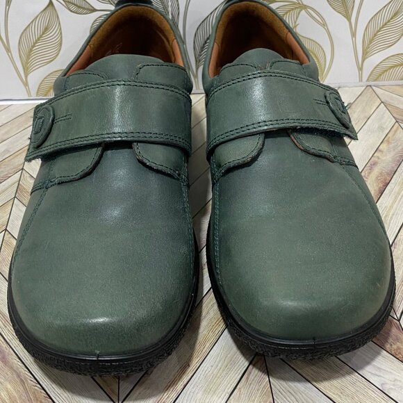 Hotter Womens Leather Adjustable Strap Shoes Sage Green NWOT Size 10 - Picture 3 of 9